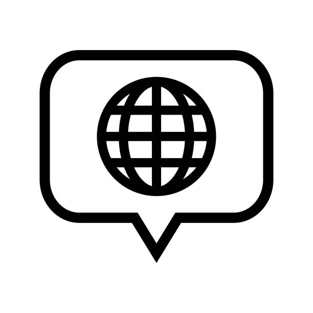 Language speech balloon icon. Editable vector.